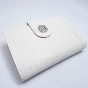 BVLGARI(uK)@#25250 Woman wallet 2 folds with frame Goat leather chalk/calf leather chalk/P